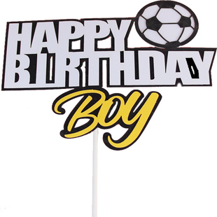 足球蛋糕装饰插件球鞋happybirthday烘焙摆件插牌男孩儿童生日