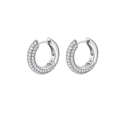 满镶耳圈925银耳环小众设计感