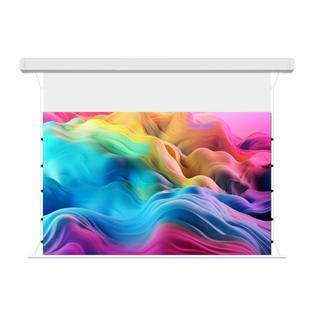 千色语嵌入式隐藏智能电动幕悬浮拉线小白盒家用抗光投影幕布超高清遥控升降100/120英寸天花3D/4K光子屏幕布