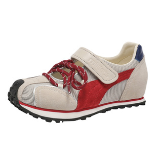 MILLIE'S/妙丽复古德训鞋女内增高系带拼色休闲运动鞋百搭老爹鞋Q