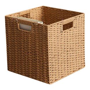 编织收纳筐框仿藤柜子收纳箱家用玩具衣物杂物收纳盒收纳篮储物箱