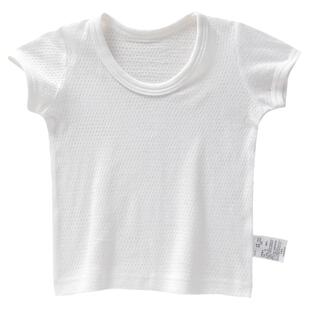 儿童白色短袖t恤宝宝夏季纯棉网眼上衣白男童女童半袖纯白夏装a类