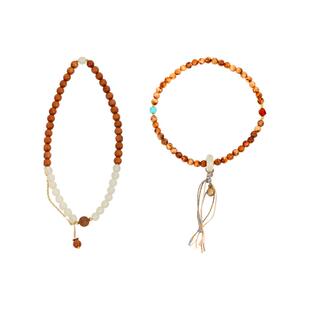 敦煌研究院 敦煌环福双圈手串 老山檀崖柏手串手持文玩博物馆文创