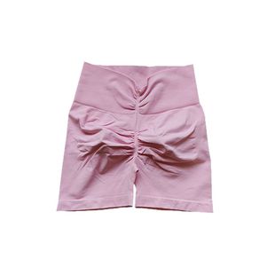 蜜桃短裤欧美后V腰健身裤女显瘦运动提臀训练三分裤高腰瑜伽热裤