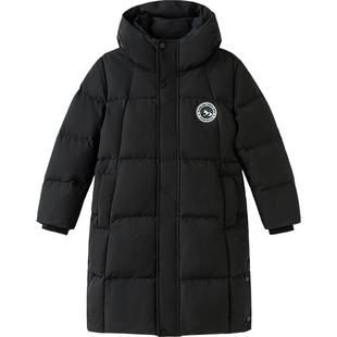 巴拉巴拉儿童羽绒服男童女童长款加厚外套冬装新款童装中大童黑色