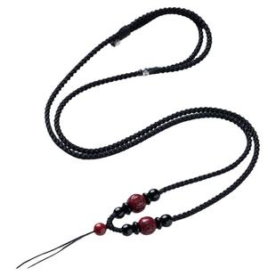 手工编织吊坠挂绳项链绳男女朱砂挂件玉佩黄金翡翠挂脖红绳可调节