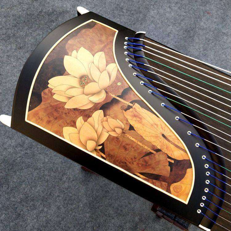 扬州古筝厂家批发古筝 紫檀立体绢画国色天香款古筝 专业考级