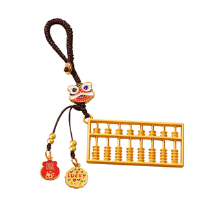 杭州灵隐本命年金算盘钥匙扣吞金兽招财进宝挂饰貔貅链挂件发财