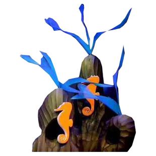 夏季海洋橱窗摆件道具礁石水草水母鱼群海底装饰品珠宝店场景布置