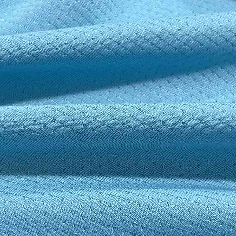 有光条纹星点网眼布150g干服球透气面料光泽感针眼速排汗涤纶布