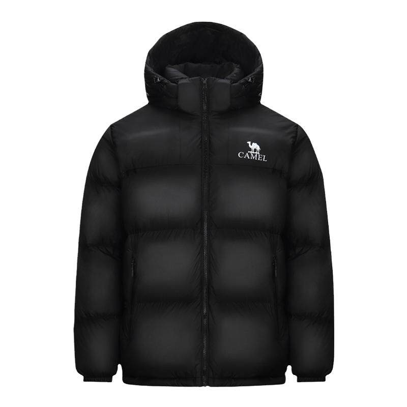 骆驼男装羽绒服秋冬加厚鸭绒情侣短款黑色面包服外套户外男女保暖