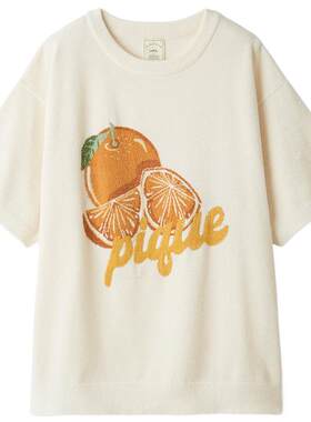gelato pique26春夏新品女睡衣薄绒水果提花短袖上衣PWNT262052