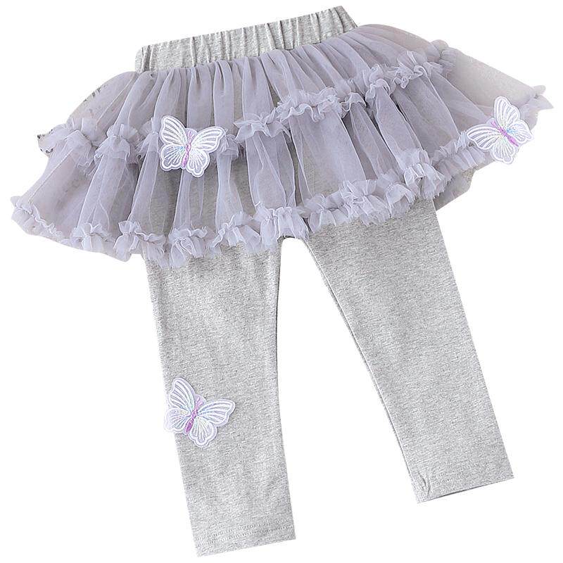 女童假两件裙裤春秋季新款儿童洋气外穿打底裤小童宝宝公主风裤子