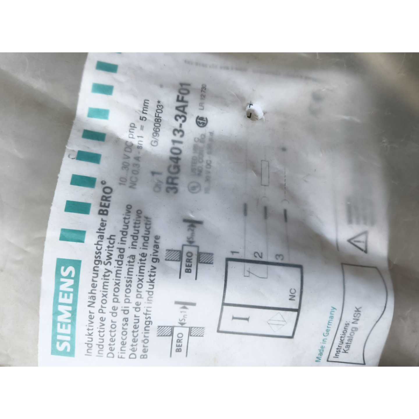 议价西门子接近开关 3RG4013-3AF01,德国原装,10-