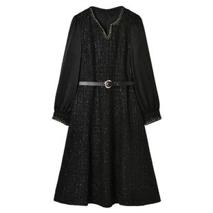 Outlets专柜撤柜正品 RU冬装2025新款简洁轻奢中长裙高智感连衣裙