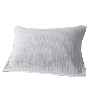 纯棉纱布日式简约四层素色带边纱布枕头巾全棉学生情侣枕巾一对装