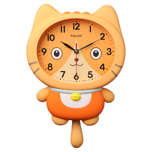 卡通2025创意客厅免打孔时钟挂墙高级感挂钟新款钟表静音家用墙面