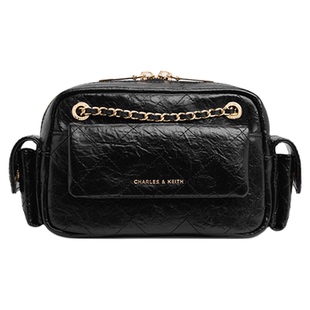 CHARLES&KEITH26春新品CK2-80671832小香风菱格链条小方包腋下包