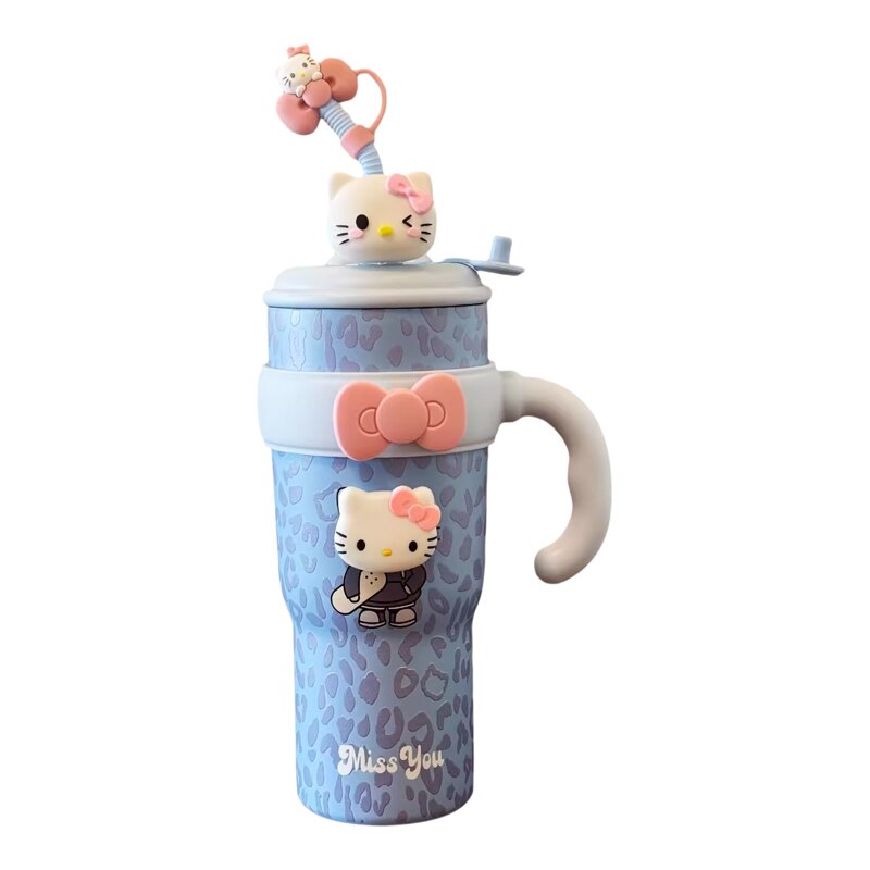日本HelloKitty大容量冰霸杯女办公室高颜值可爱保温杯生日送礼物