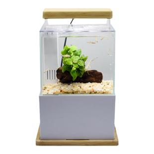 景湾微缸底滤迷你小鱼缸小型桌面超白海水玻璃缸水族箱斗鱼生态缸