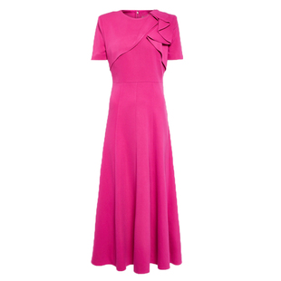 晚礼服中长裙2025新款秋冬季短袖年会女派对生日伴娘小礼服连衣裙