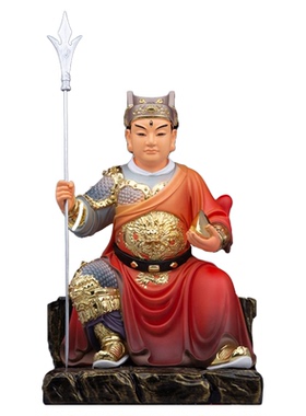 汉白玉华光天君现代中式桌面摆件