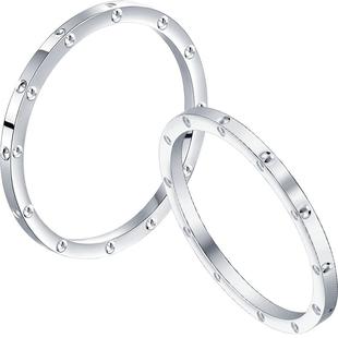 赛菲尔铂金戒指女素圈光圈女戒PT950白金戒子时尚简约可单戴叠戴