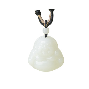 凤飞凰和田玉羊脂白玉佛公吊坠女款大气弥勒佛玉石挂件女新年礼物