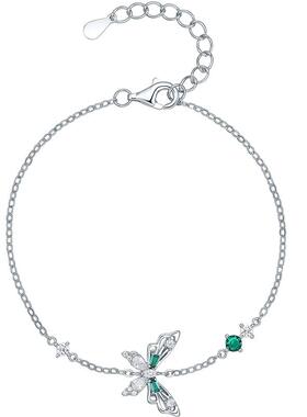 周六福S925银蝴蝶手链女