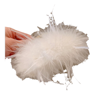 就..很仙女~白色羽毛抓夹驼鸟毛毛绒夹子头饰发夹后脑勺盘发顶夹