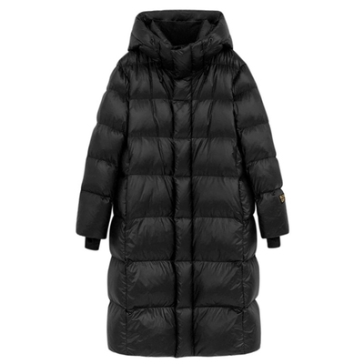 90白鸭绒黑金长款羽绒服