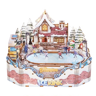 同趣拼装八音盒冰上旋音手工diy音乐盒积木玩具模型拼图生日礼物