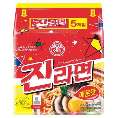 韩国OTTOGI不倒翁辣味金拉面5包