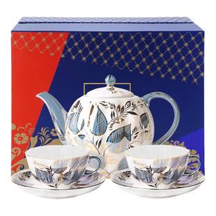 俄皇LOMONOSOV月光系列高档精致咖啡杯子高颜值陶瓷下午茶具套装