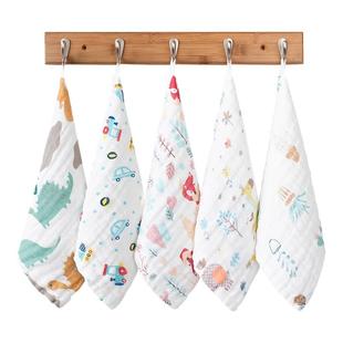 半织桃纯棉纱布口水巾新生婴儿童洗脸毛巾宝宝小方巾手帕手绢高密