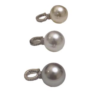 轻奢闪钻气质单颗施家澳白珍珠单吊坠万能扣s925银项链简约高级感