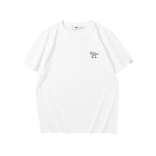 HLA/海澜之家panda wowo熊猫凉感短袖T恤24春夏新圆领卡通白t男女