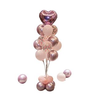 新年气氛紫色气球立柱桌飘装饰场景布置儿童女孩生日派对汽球地飘