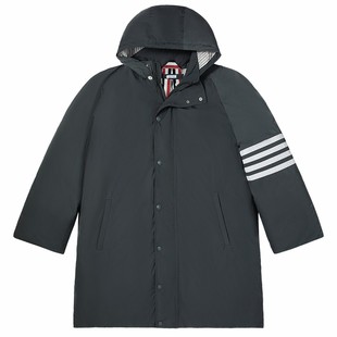 [24期免息]THOM BROWNE 男士四条纹连帽可拆卸背带羽绒服外套