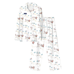 Domiamia成人家居服长袖居家保暖女士纯棉睡衣月子服四季空调服