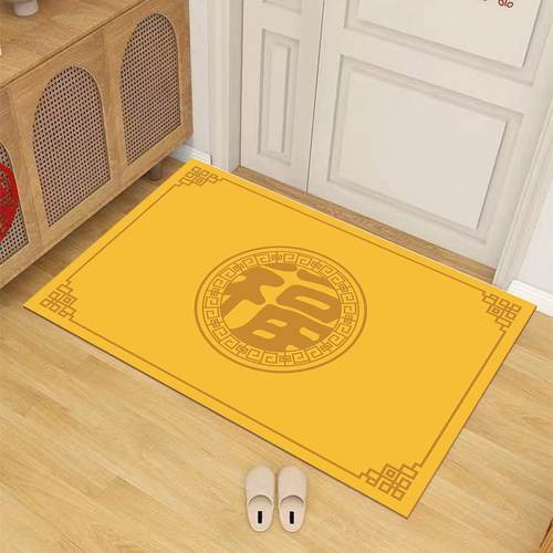 新品 黄色水晶绒出入平安入户门脚垫地垫酒店迎宾门口地板耐脏垫