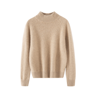 30%~山羊绒半高领羊绒衫女加厚长袖上衣女内搭插肩纯色针织毛衣