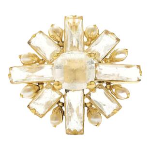 Goossens法国品牌Stones Pearls岩石珍珠胸针 天然水晶色轻奢高级