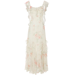 从那以后法式连衣裙碎花吊带裙荷叶边长裙高级感裙子度假穿搭女夏