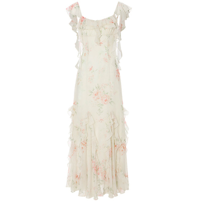 从那以后法式连衣裙碎花吊带裙女