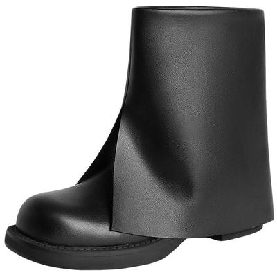 百丽裤管靴复古机车女靴冬季新款鞋子靴子商场中筒休闲靴A3A1DDZ3