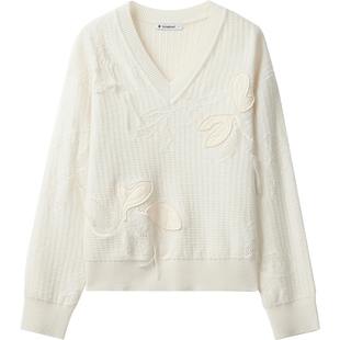 【播奥莱】播商场同款针织衫女春秋温柔气质毛衣BDR3SD1933