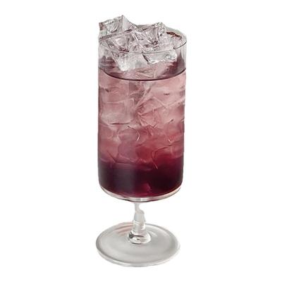 直筒高脚果汁杯家用简约玻璃杯子