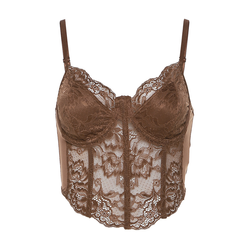 SylCue法式风复古性感蕾丝小吊带背心女纯欲修身收腰辣妹上衣内搭