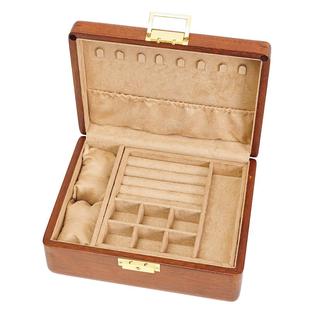 匠功夫实木首饰收纳盒高档精致轻奢首饰盒大容量带锁女友闺蜜礼物